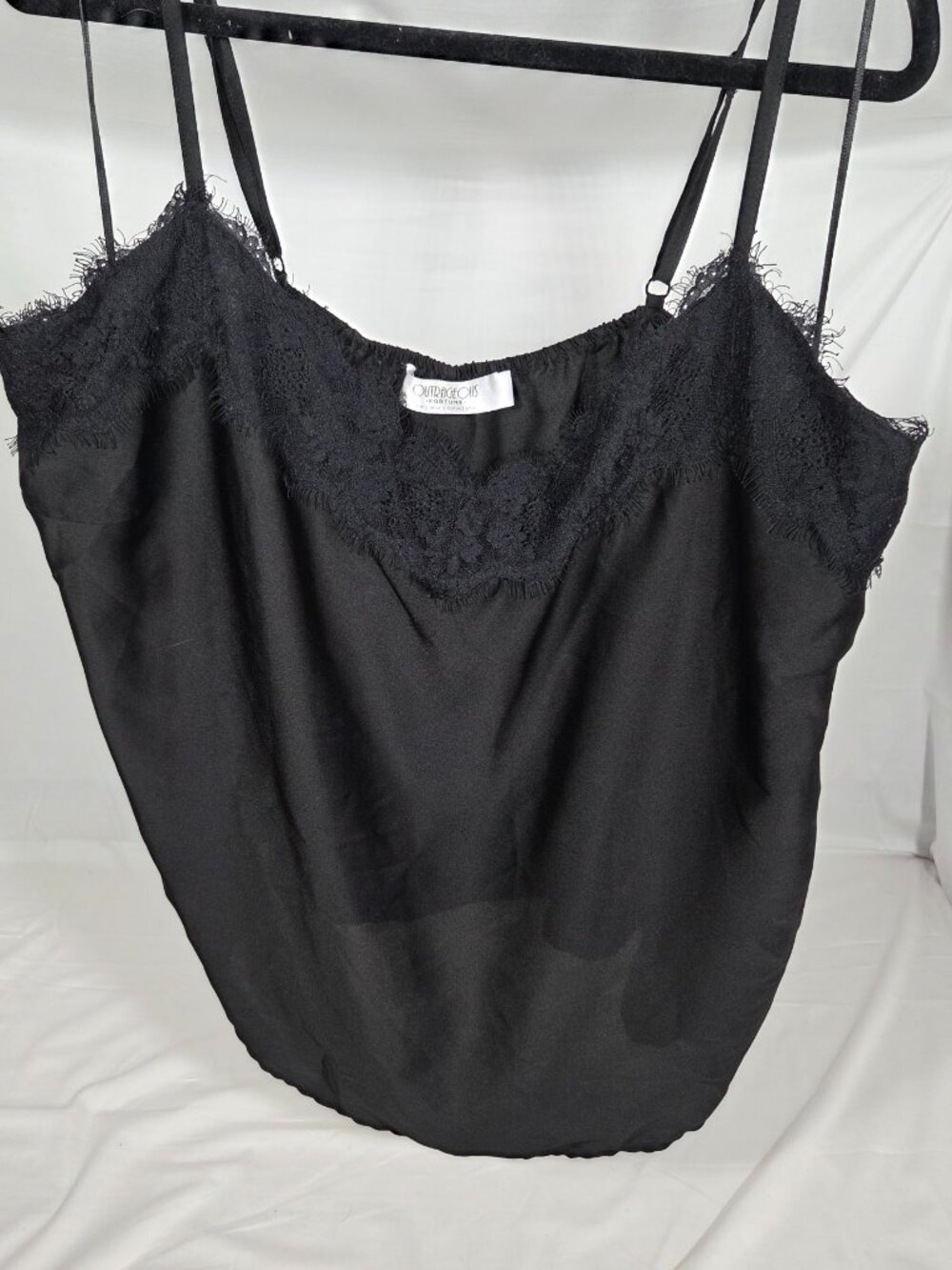 US22  Black lace tank top (Outrageous Fortune)